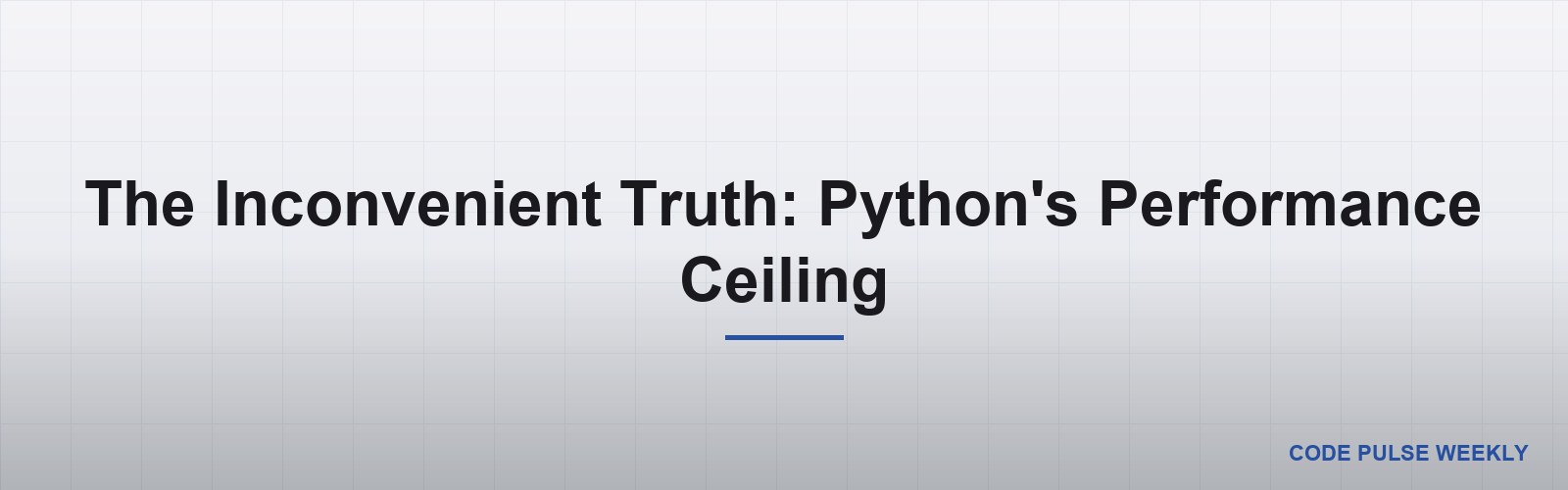 The Inconvenient Truth: Python's Performance Ceiling