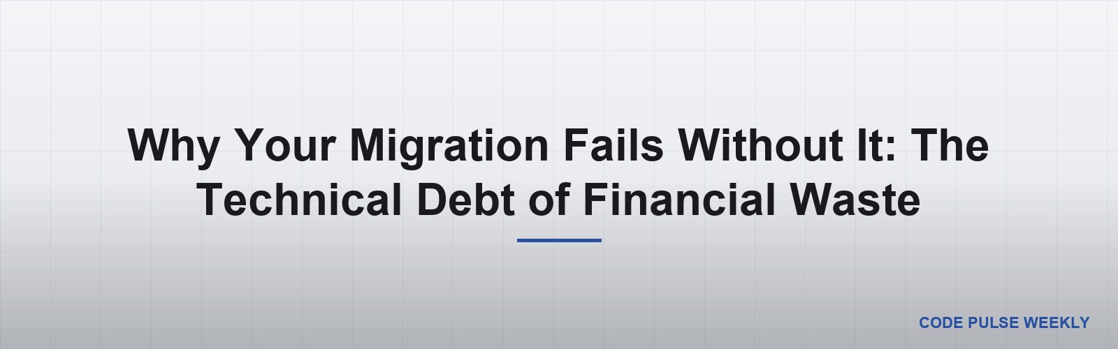 Why Your Migration Fails Without It: The Technical Debt of Financial Waste