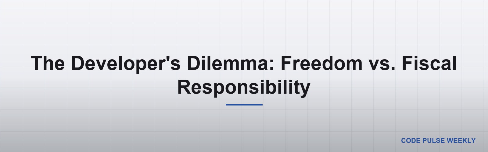 The Developer's Dilemma: Freedom vs. Fiscal Responsibility